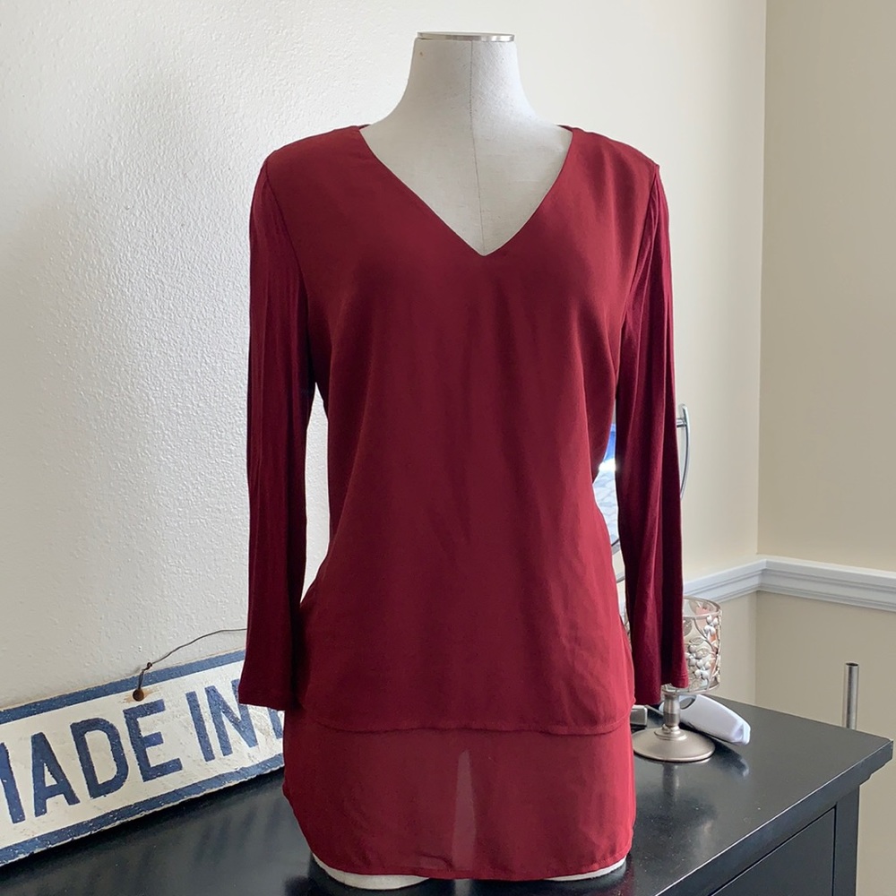 Michael Kors, burgundy top, size medium